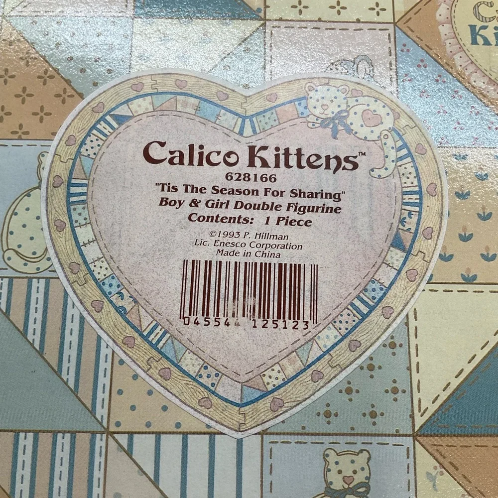 NIB ENESCO CALICO‎ KITTENS TIS THE SEASON FOR SHARING 628166